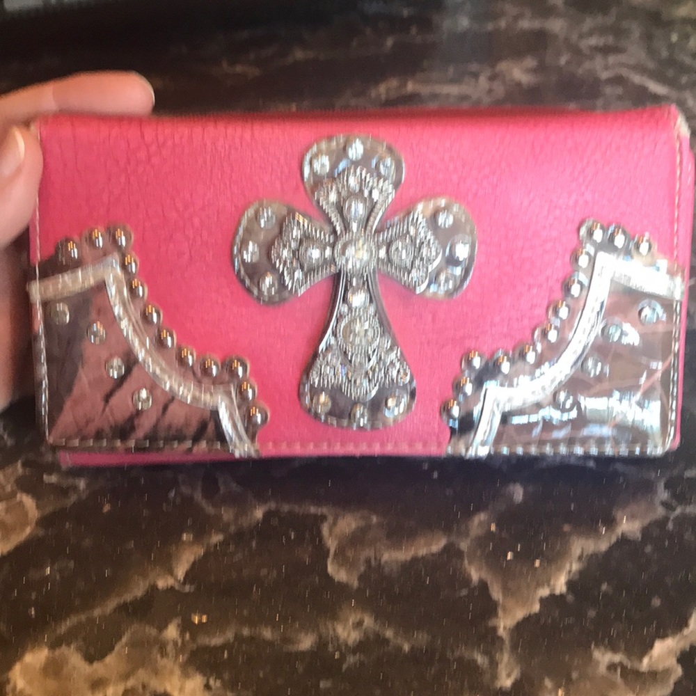 Pink and camo wallet